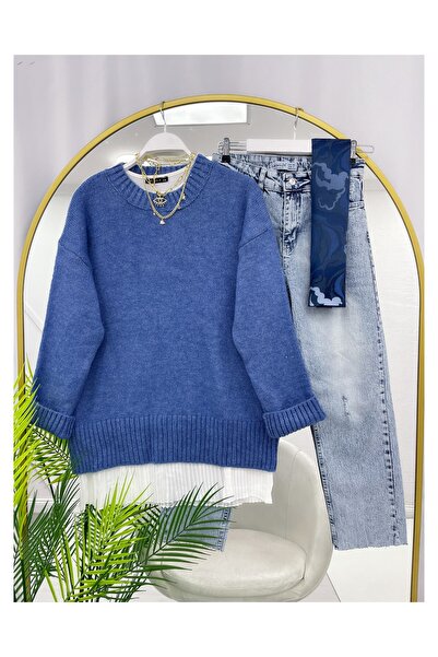 YEDİLALE Basic Zero-Collar Solid Color Knitwear Sweater [Only the Sweater Is Included in the Price, 75 cm Medium]