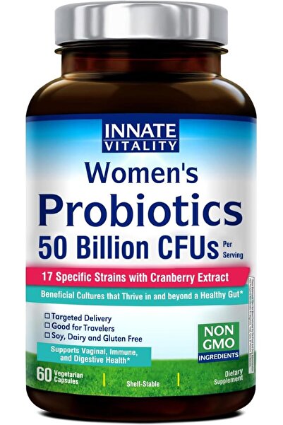 Innate Vitality Probiotics for Women, 50 Billion CFUs, 17 Proven Strains, 60 Veggie Caps, Formulated