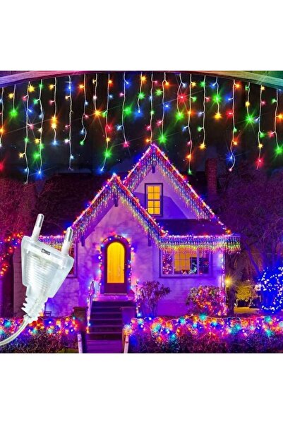 Promagg Christmas installation 13 meters of icicles, uneven fringes with 300 LEDs, 8 modes, indoor/outdoor