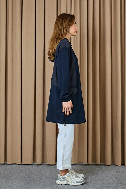 Puane Women's Hooded Basic Tunic - 10733Tun - Navy