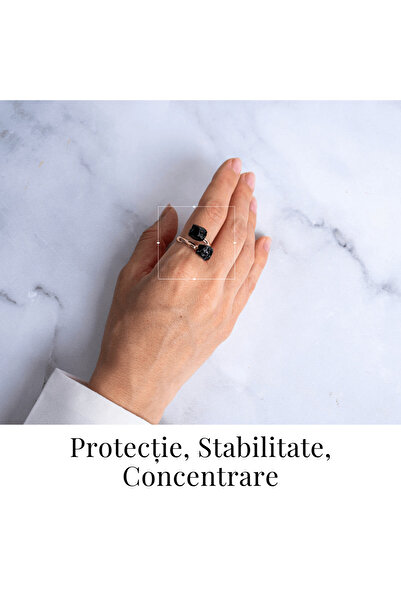 craftmystic Inel de protecție - Onix negru dublu pentru echilibru și siguranță