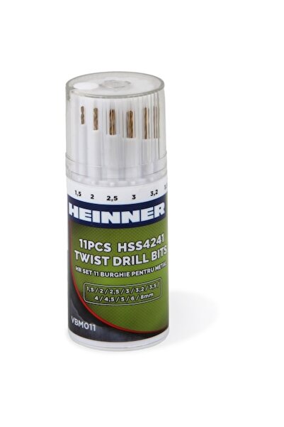 Heinner Set 11 burghie pentru metal VBM011, 1.5-8 mm dimensiune burghie