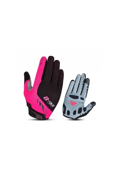B-RACE Mănuși Pro cu gel negru/fuchsia, L
