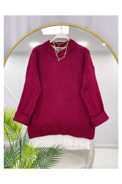 YEDİLALE Basic Zero-Collar Solid Color Knitwear Sweater [Only the Sweater Is Included in the Price, 75 cm Medium]