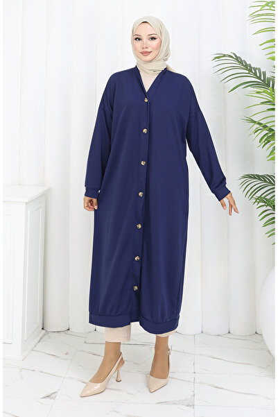 sefamerve İki İplik Düğmeli Uzun Hırka 0181-03 Lacivert