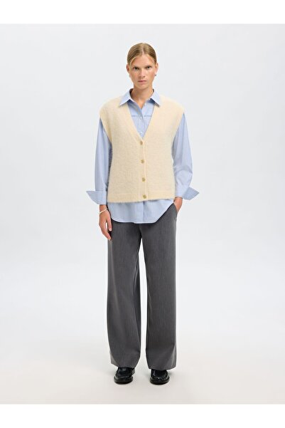 Selected Femme Strickweste Alpaka-Woll-Mix