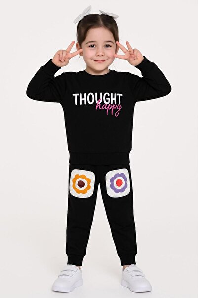 newhappylife Girl's Colorful & Written & Printed & Knitted Embroidery Detaile...