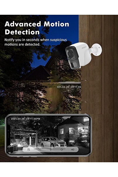 Fipka كاميرا SOZAKKA FOWL اللاسلكية القابلة لإعادة الشحن والتي تعمل بالبطارية، وكاميرا أمان منزلية، ورؤية ليلية،