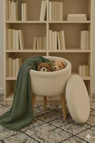 eda hacıoğlu edam bedding group Teddy Kumaşlı Ayaklı Sandıklı Puf