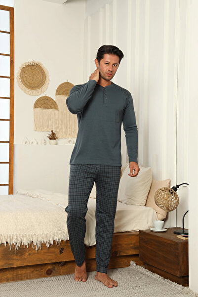 My Hanne Patterned Men's Pajama Set 16671