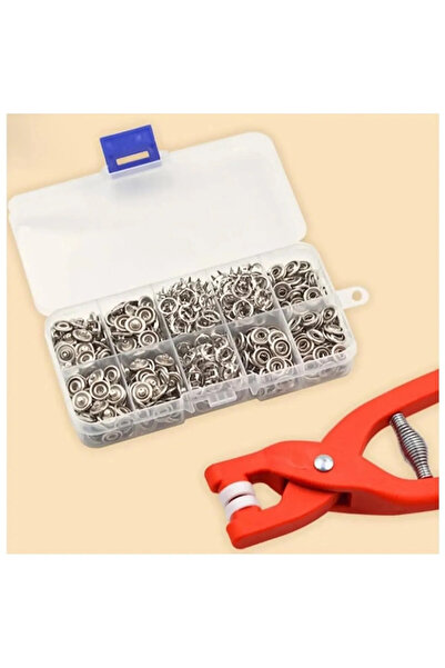 TUMU LIFE Pratik 100'lü Çıt Çıt Takma Çakım Makinesi Takım Seti Saklama Kutusu Dahil 9.5 Mm Çıt Çıt Takma Seti