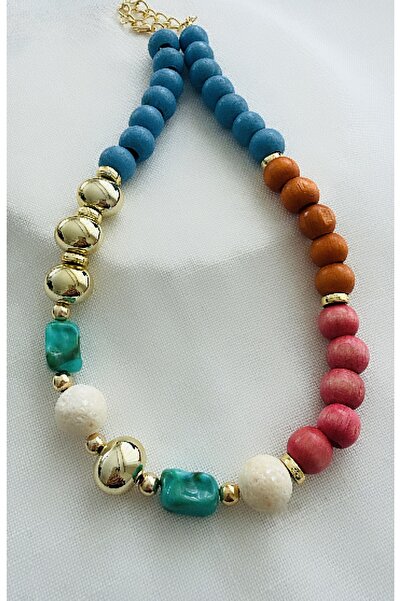 VNS Accessories Ahşap Boncuk Tasarım Kolye