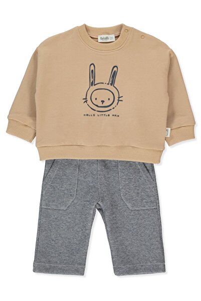 Bebetto طقم سويت شيرت من قطعتين (جاهز للارتداء) باللون الأزرق الداكن