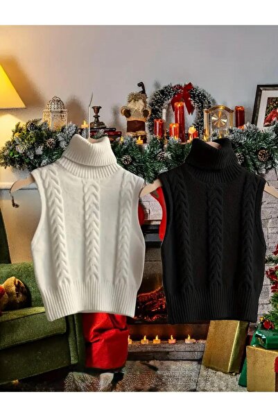 DAĞON'S DGN'S SAÇ ÖRGÜLÜ TAM BALIKÇI KADIN TRİKO SÜVETER