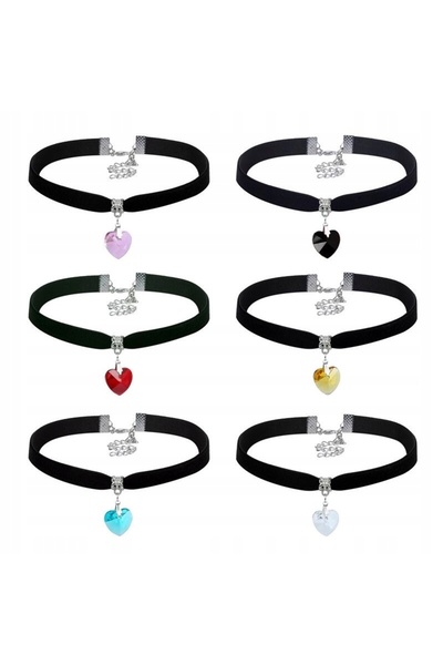 Other CLASSIC CHOKER NECKLACE with Crystal HEART PENDANT Gothic BLUE