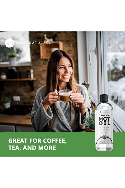 Kate Natural Kate Naturals Organic MCT Oil for Coffee & Keto, 8 oz (C8 & C10), Odorless