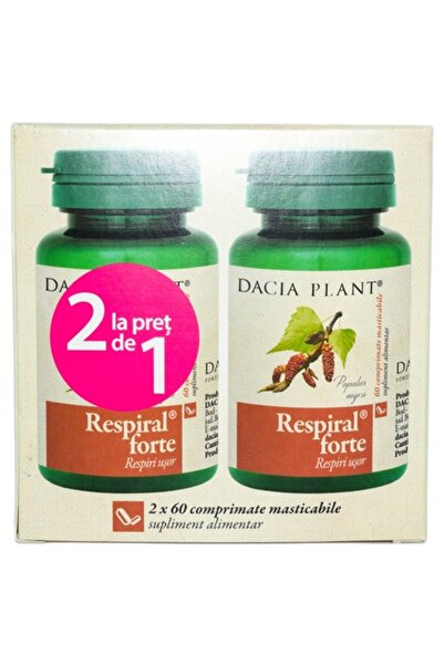 Dacia Plant Pachet Respiral forte 60 capsule 1+1 (cadou) 2 x Flacon capsule