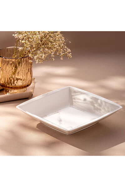 MuratogluHome Emsan Pamukkale Square Deep Plate 21 cm