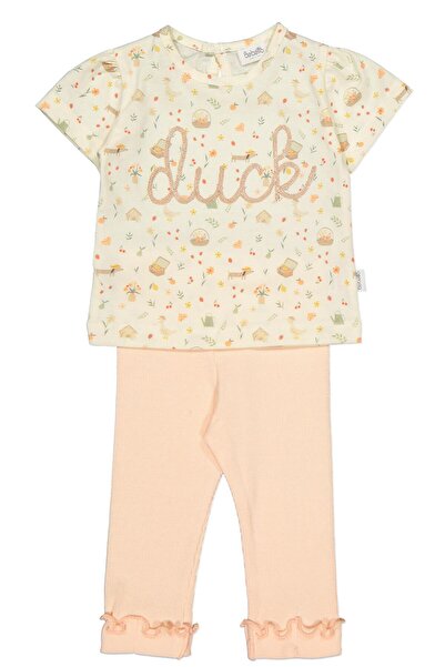 Bebetto Supreme T-Shirt 2-Piece Set (Cute Duck) Salmon