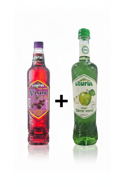 Laurul Set 2 bucati Sirop de Visine + Sirop de mere Verzi 750 ML