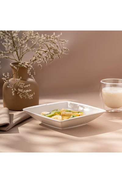 MuratogluHome Emsan Pamukkale Square Deep Plate 18 cm