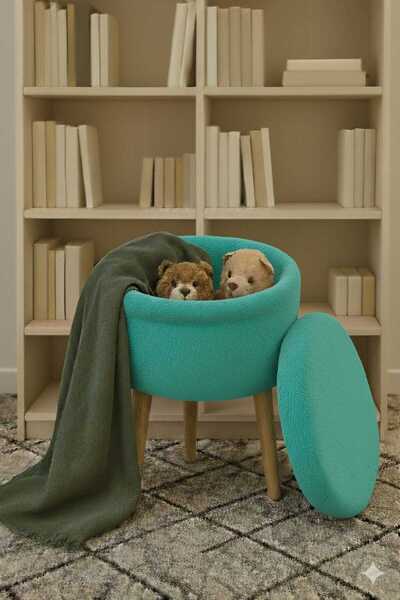 eda hacıoğlu edam bedding group Teddy Kumaşlı Ayaklı Sandıklı Puf