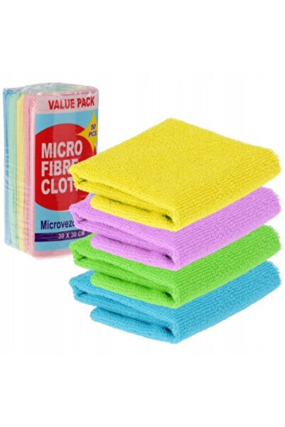 Generic مجموعة من 50 قطعة من قماش التنظيف المصنوع من الألياف الدقيقة 30 × 30 سم