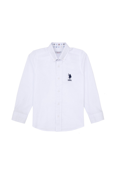 U.S. Polo Assn. Boy's White Long Sleeve Shirt 50316701-Vr013