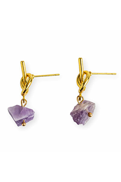 craftmystic Talisman of Clarity - Amethyst and Elegant Knot Earrings