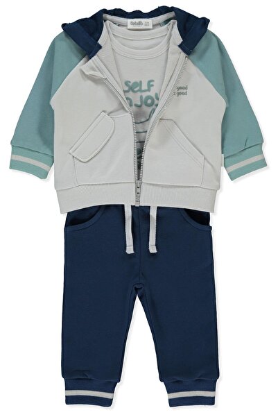 Bebetto ÜÇ İP KAPŞONLU HIRKA 3LÜ TAKIM (SELF ENJOY) İNDİGO
