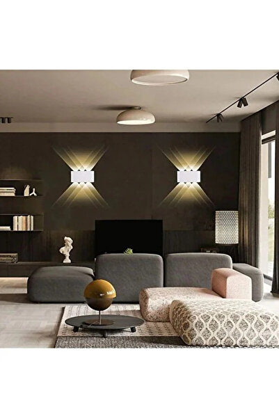 SeckinStore Haiti Beyaz Kasa 6 Watt Gün Işığı Çift Yönlü İç Ve Dış Mekan Aplik