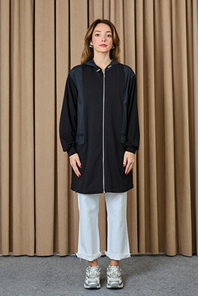 Puane Women's Hooded Basic Tunic - 10733Tun - Black