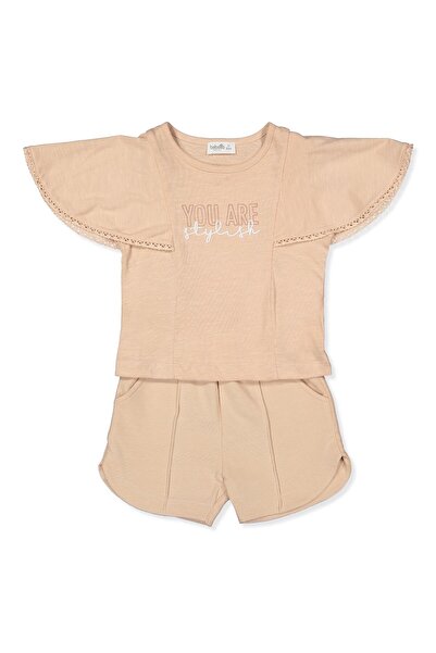 Bebetto Two Strap Shorts 2-Piece Set (You Are) Beige