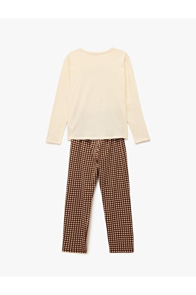 Koton Cotton Printed Long Sleeve Pajama Set (Aw 25)
