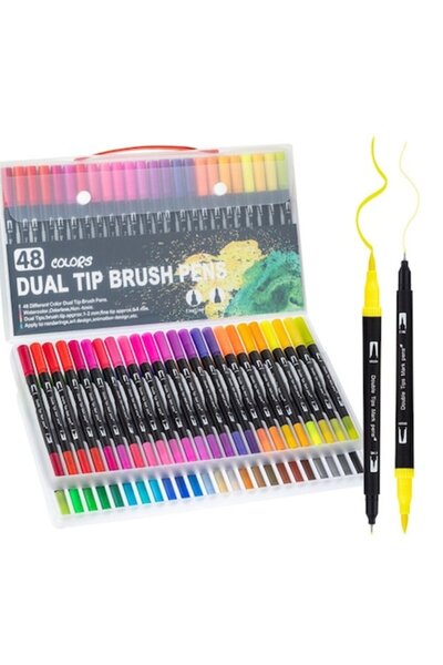 SIPEDO Σετ 48 μαρκαδόρων, με βάση το νερό, δύο τύποι μύτης, 1-2 mm, 0,4 mm, μ...