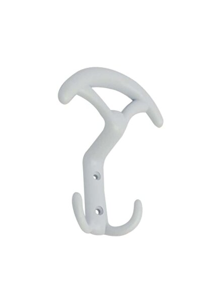 Eurociere Furniture hanger with 3 hooks, zamak, white, for bathroom, bedroom, hallway, furniture / wall mounting, 4