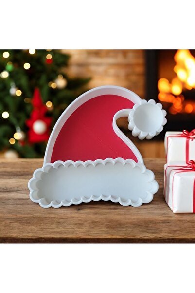 ASİL ÖZTÜRK BABY KİDS Noel Baba Şapka Model Sunumluk Dekoratif Tabak