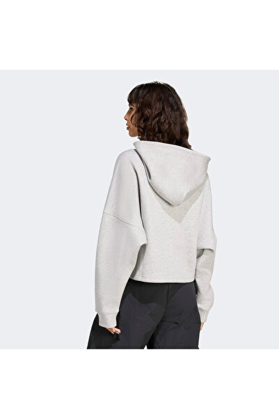 adidas 3 Stripes Hoody Women's Gray Sweatshirt