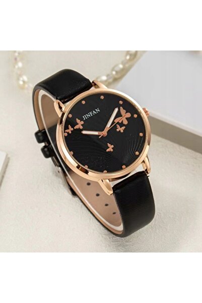 Other WOMEN'S WATCH -leather COMFORTABLE Easy to read Quartz ELEGANT Butterfly WHITE