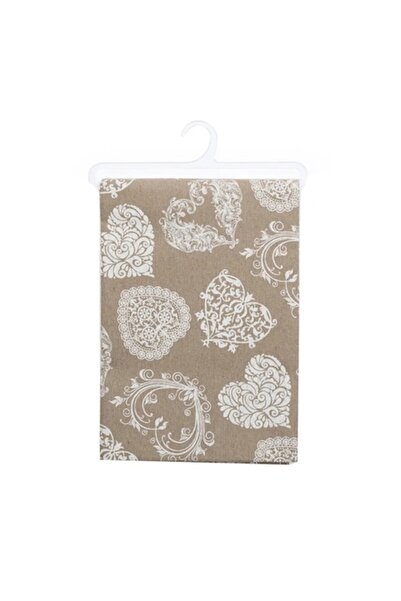 OEM Napron Coeur, heart pattern, cotton, beige, 40 x 160 cm
