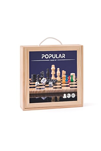 Woodyland Set jocuri clasice Sah, Dame, Table, Domino, Nu te supara, Dame chi...