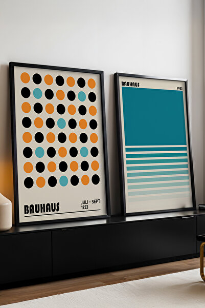 huhuli Tablou modern din 2 piese cu ramă neagră din lemn huhu249