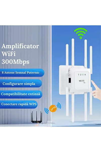 Taggo Extender WiFi Pro Max, 1200 Mbps, 8 antene, soluție de conectivitate pentru acasă și birou