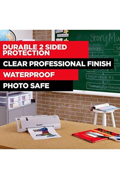 Scotch Thermal Laminating Pouches, 200-Pack, 8.9 x 11.4 Inches, Letter Size, Clear, 3 mil
