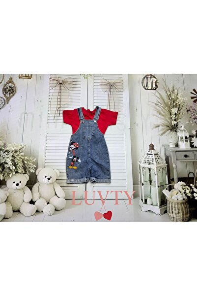 Luvty Çocuk Salopet Tulum T-Shirt 2'Li Takım