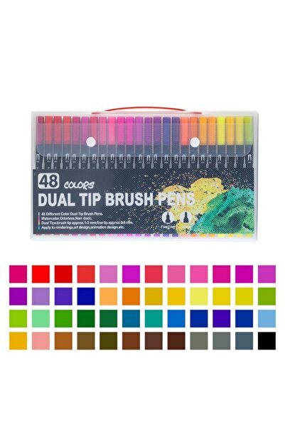 SIPEDO Set 48 de carioci, pe baza de apa, doua tipuri de varf, 1-2 mm, 0.4 mm, non-toxice, uscare rapida, p