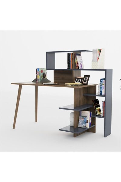 Quasar & Co. Birou, mobilier de living/birou, 141.8 x 60 x 121.4 cm, MDF, gri...