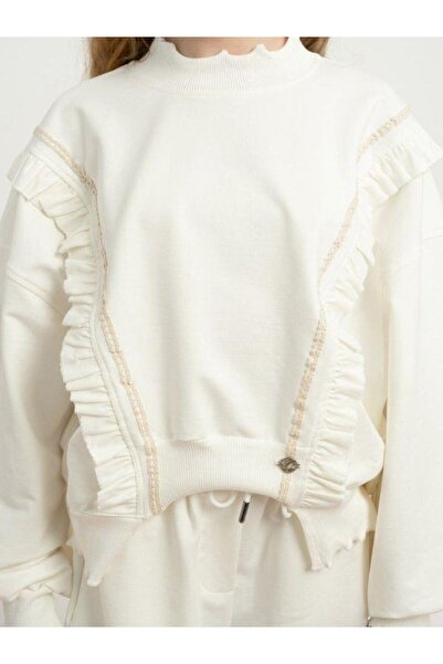 Zekids Girl's Ruffled Design Tracksuit Set