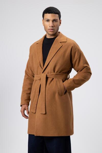 VAMOSCLO Оверсайз-пальто з капюшоном, коричневе