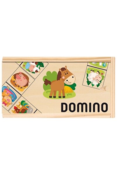 Puzzle Domino, Animale, Lemn, 28 de piese, 2 ani+